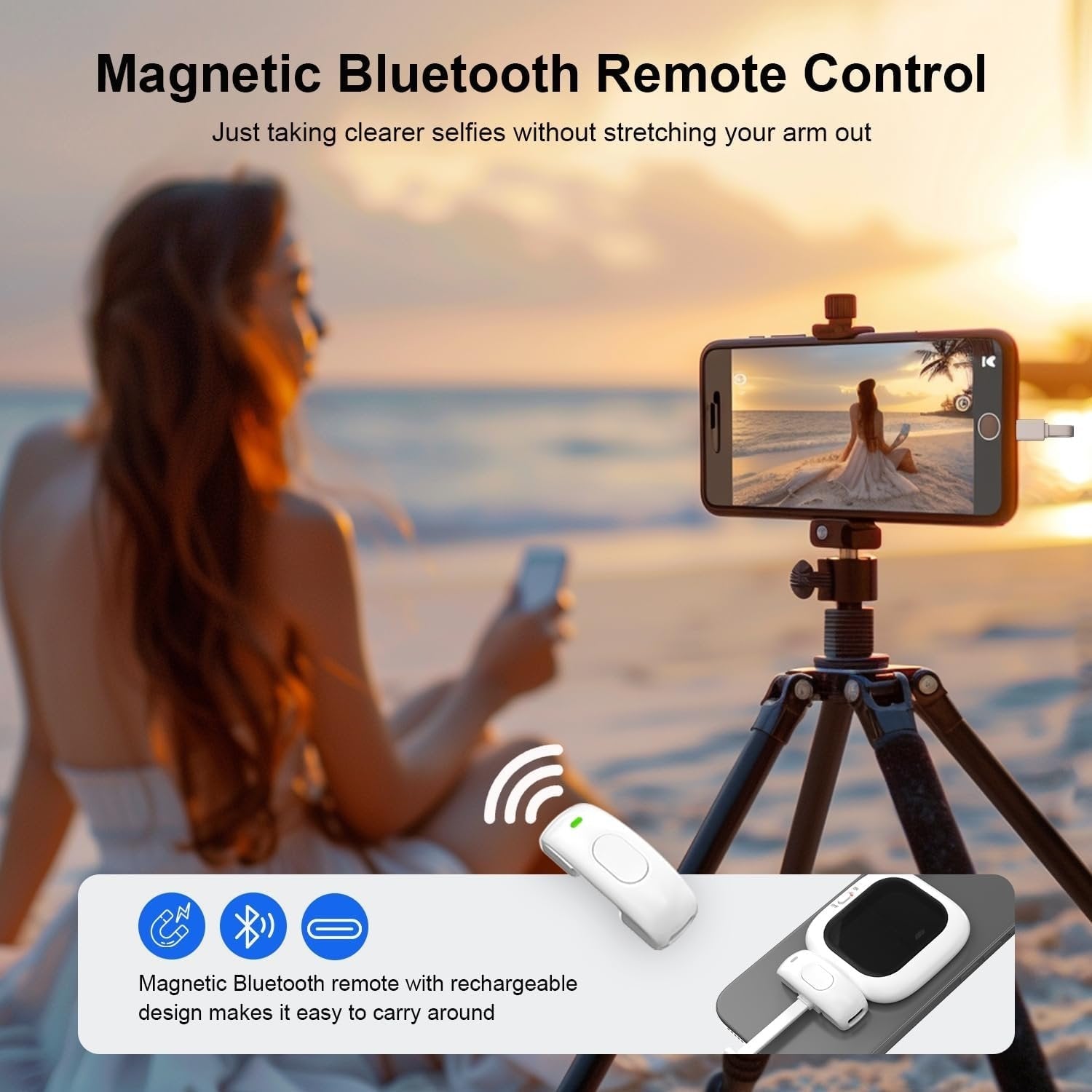 Vlogmate Mini Vlog Selfie Monitor Screen for iPhone, Wired Back Camera Monitor with Bluetooth Remote