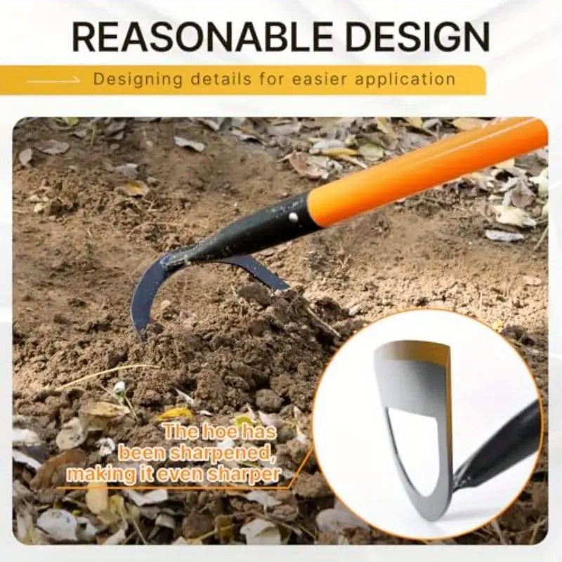 57 Inch Hevy Duty Grden Hoe with Ornge Fiberglss Hndle Long Hndle Grden Hoeor Weeding