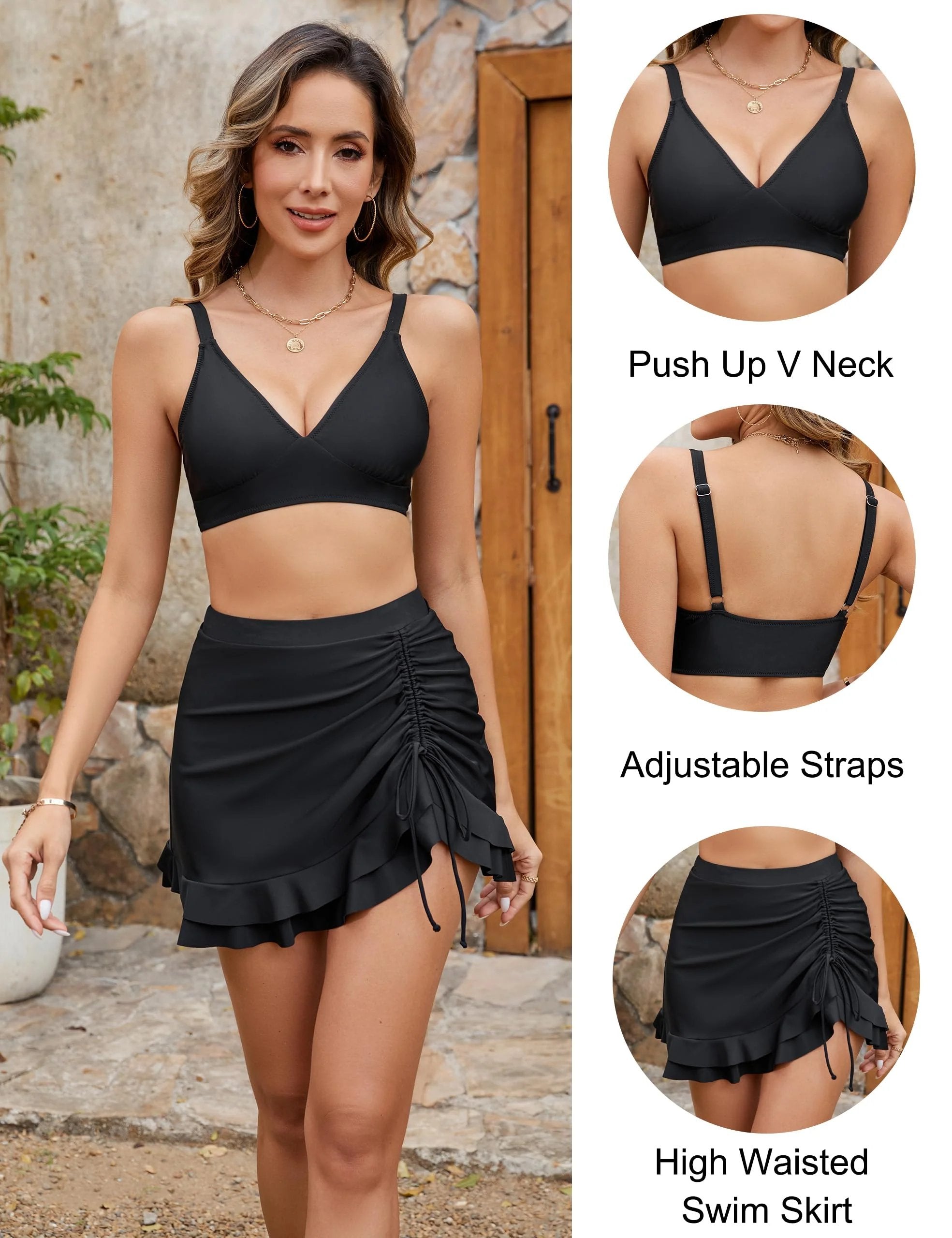💥High Waisted Bikini Sets Women's Tummy Control Gingham